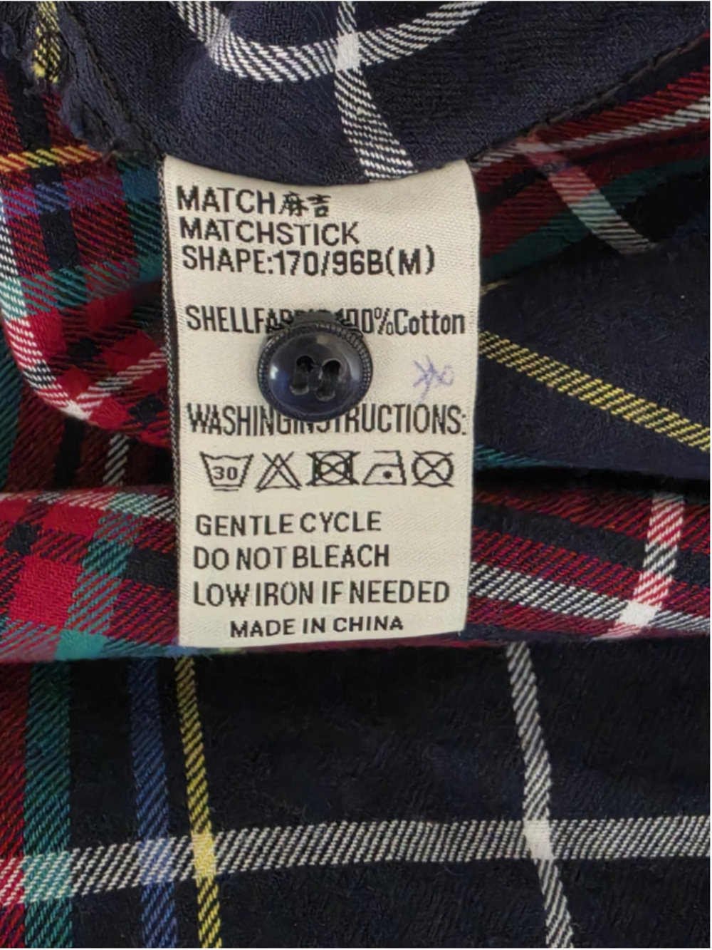 Matchstick M Plaid Flannel Button Up Long Curved Hem Gorpcore Grunge Soft M - Picture 13 of 14
